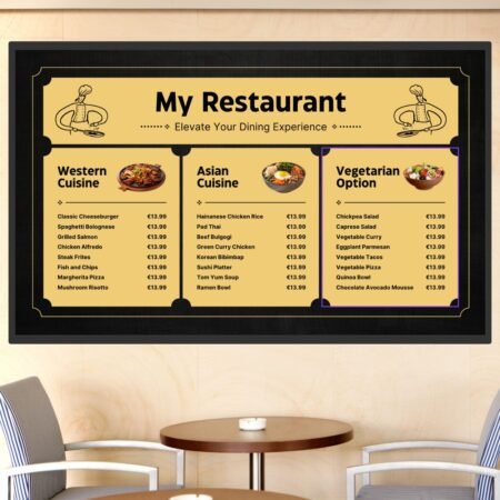 Custom Digital Restaurant Menu Design DM-R-1